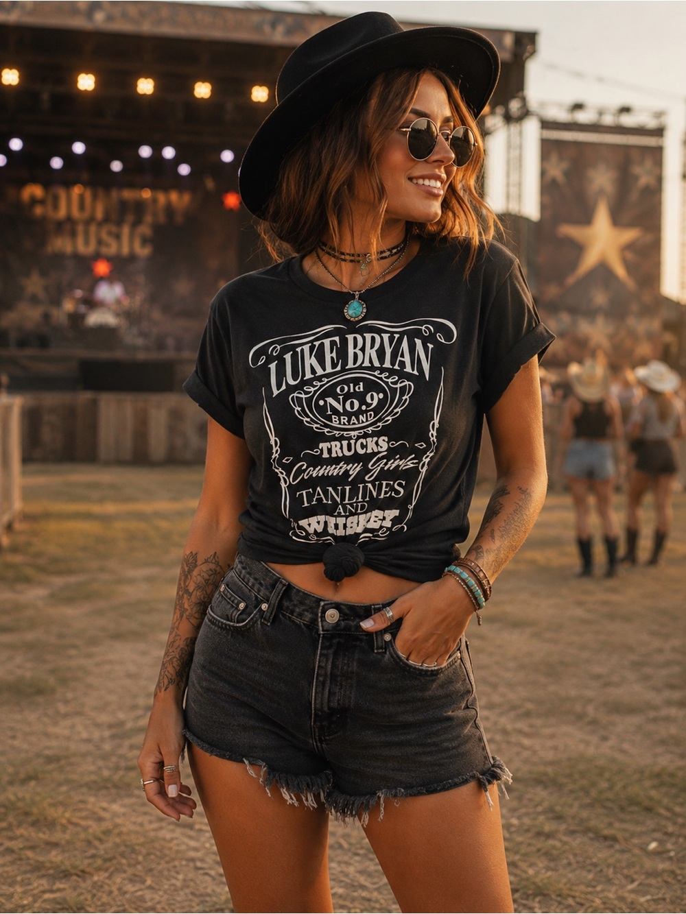 Luke Bryan Black Kill The Lights 2016 Tour Country Music Concert Shirt